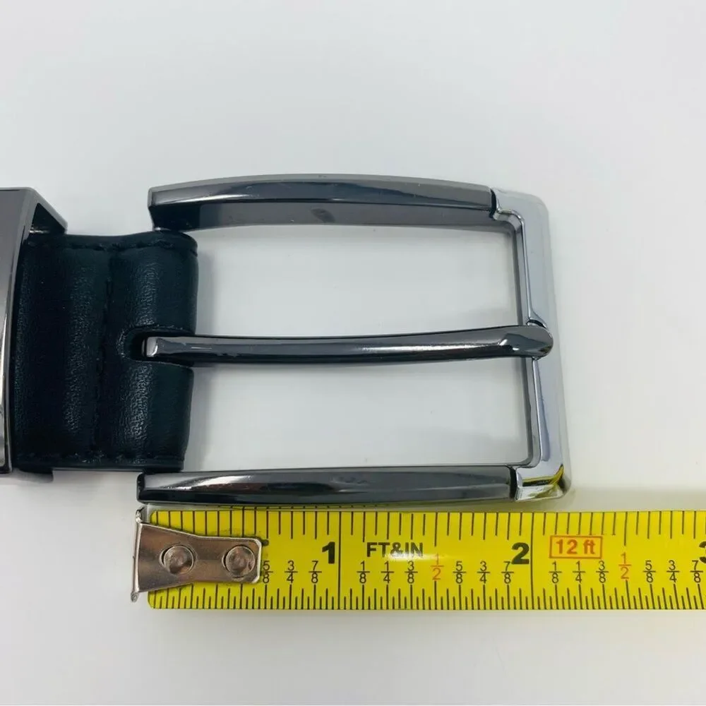 STACY ADAMS 42 Men’s Black Leather Belt Pacer Perforated Casual Dressy Belt